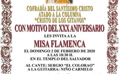 La Cofradía acompaña al Stmo. Cristo Atado a la Columna en su XXX Aniversario